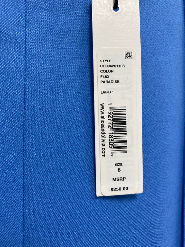 NWT Alice + Olivia Size 8 Blue Wide Leg Ladies Pants