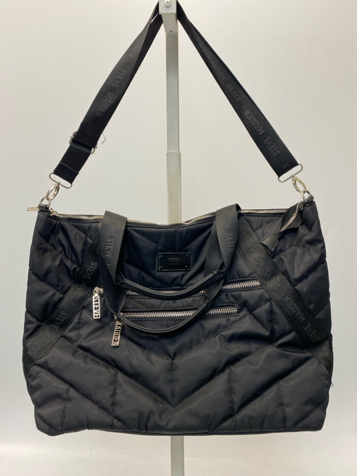 Steve Madden Black Quilted Duffle Bag