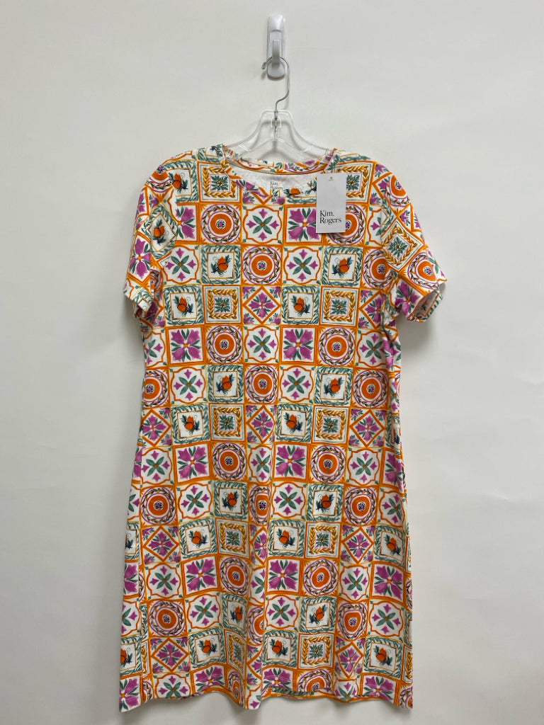 NWT Kim Rogers Size M White Orange/Green Floral Ladies Dress