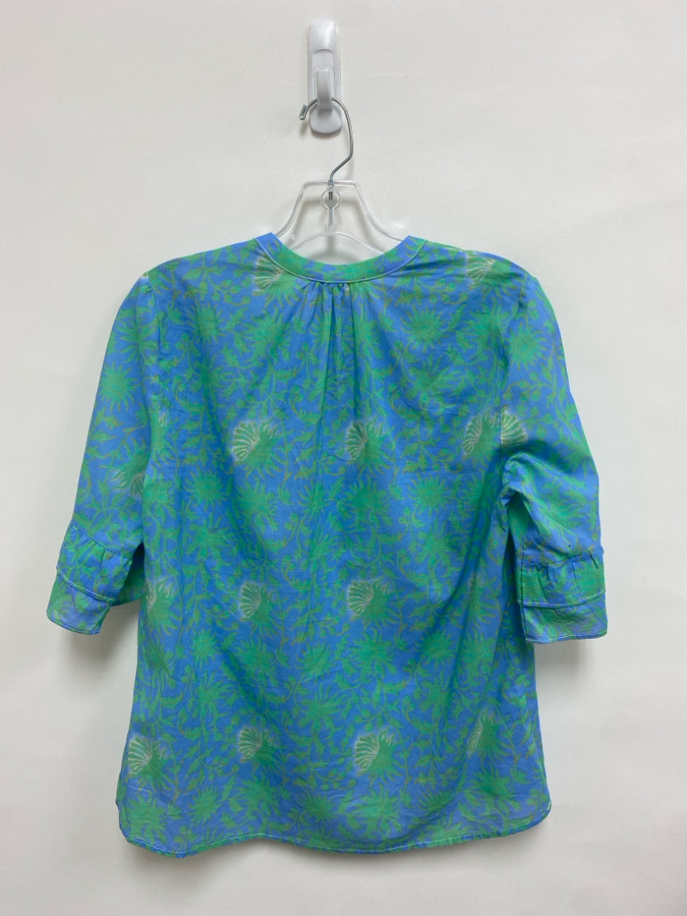 Ellie Kai Size M Blue Aqua Vine Ladies Top