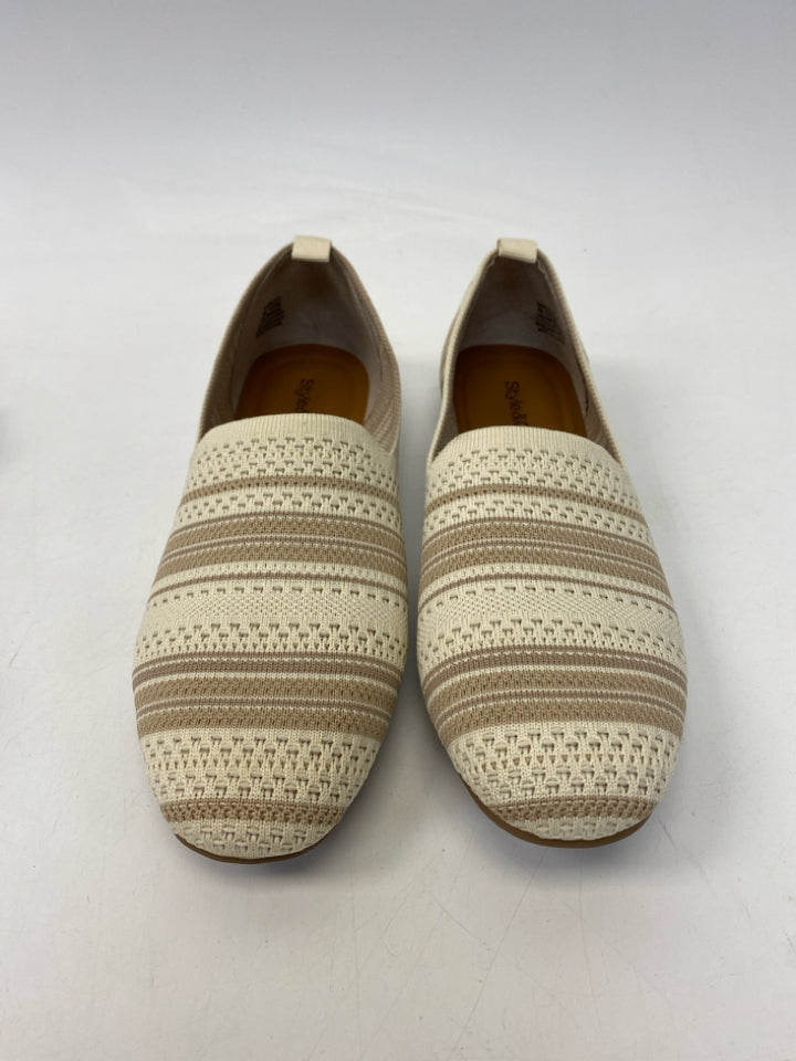 Style &amp; Co.  Size 9 Cream Brown Stripe(s) Knit Flats