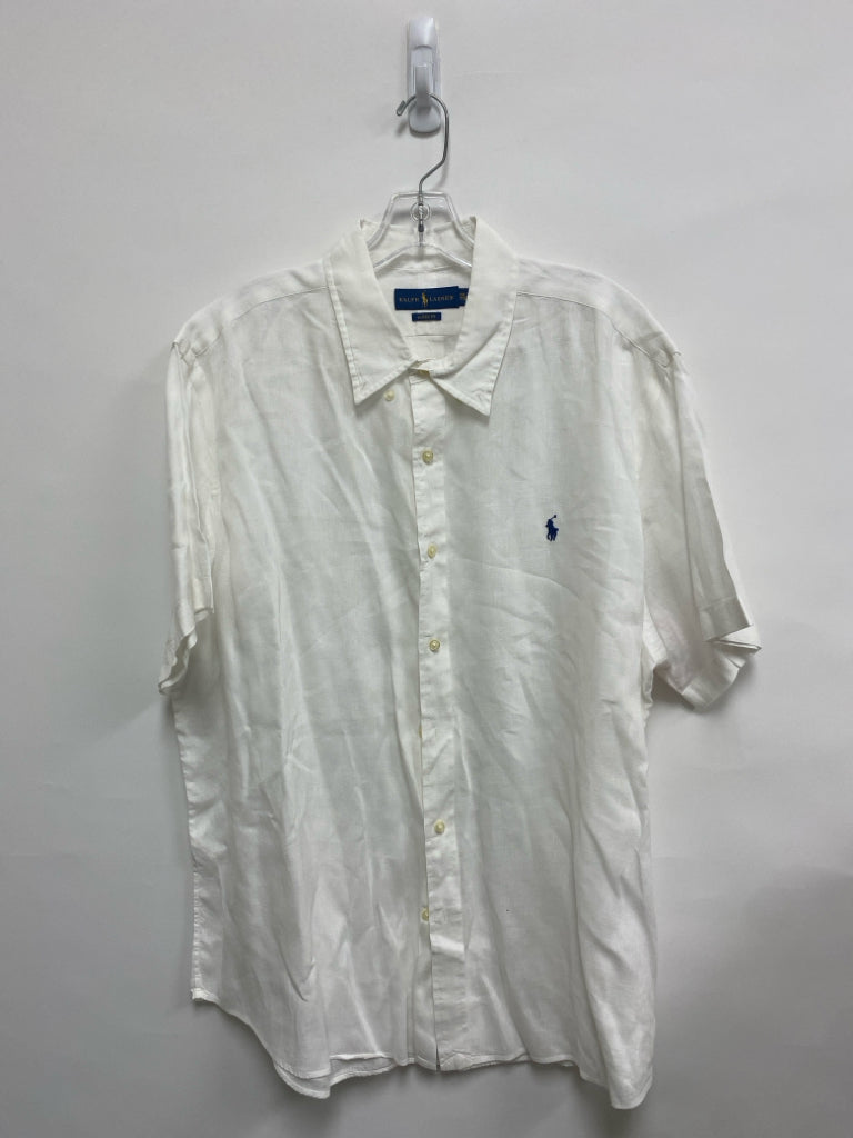 Ralph Lauren Size XXL White Button Up Linen Men&