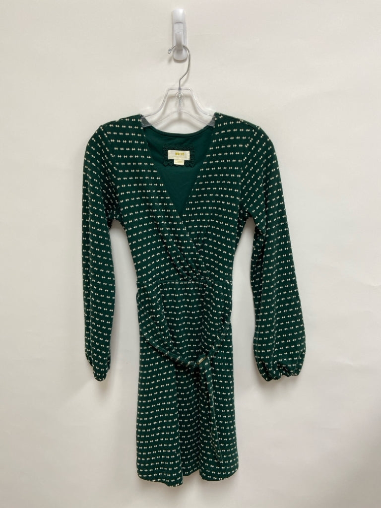 Maeve Size XS Forest Green White Diamond Print Ladies Dress