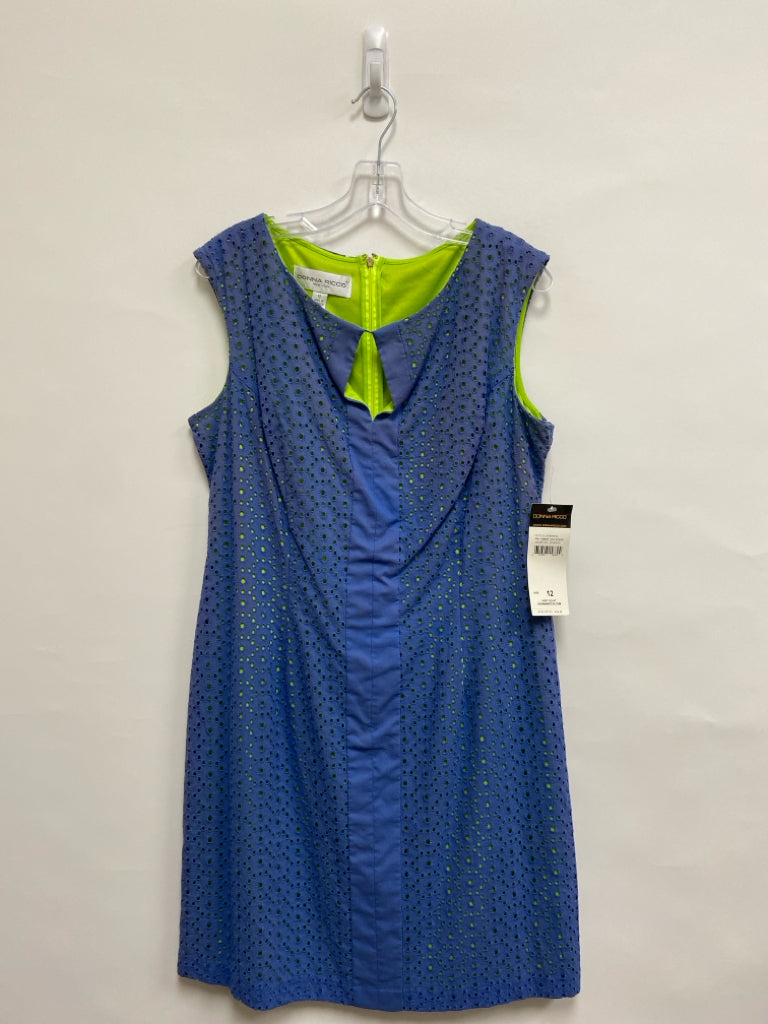 NWT Donna Ricco Size 12 Periwinkle Cut-Out Sleeveless Ladies Dress