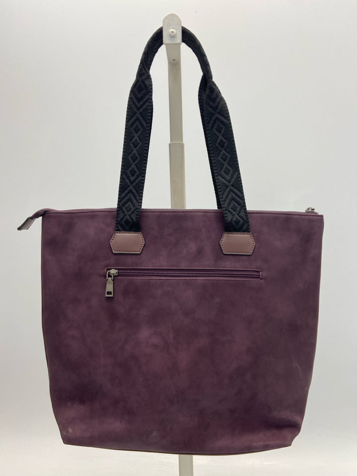 Simply Noelle Dark Plum Black Tote Bag