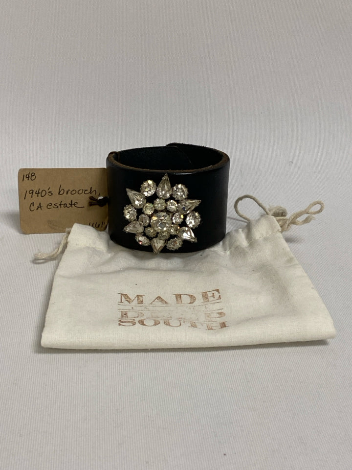 NEW/BOX Made in the Deep South Brown Clear Jeweled Bracelet