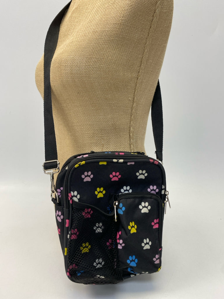 Black Multi-Color Paw Print(s) Crossbody