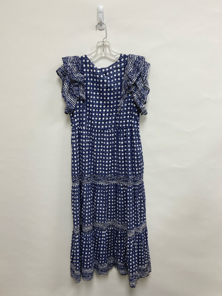 NWT Crown &amp; Ivy Size L Navy White Lines Ladies Dress