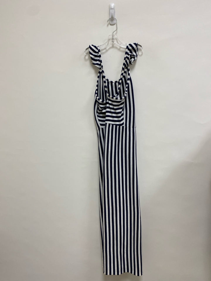 Mayoral SIZE 12 White/Navy Stripes Sleeveless Girl&