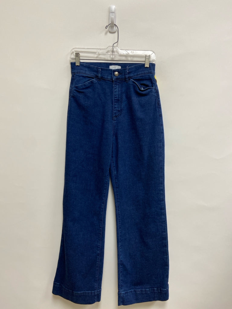 LOFT Size 4P Dark Denim Wide Leg Petite Jeans