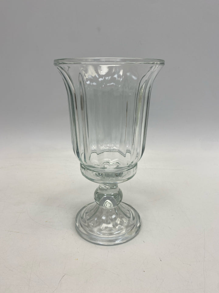 Home Interiors Clear Ribbed Glass Candleholder(s)