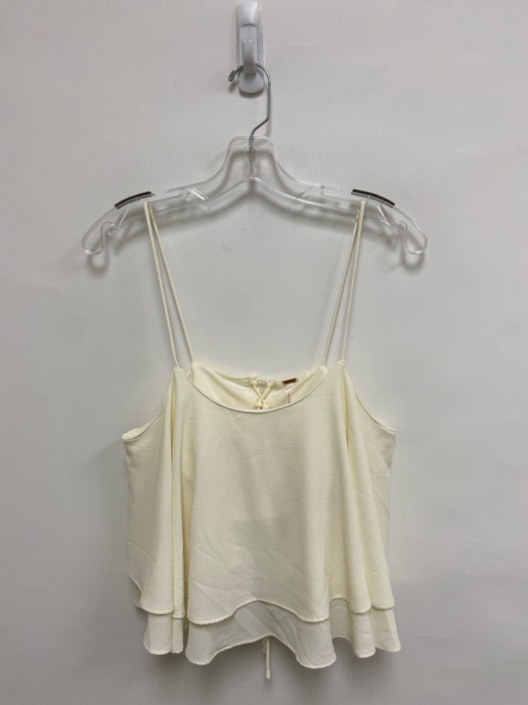 Free People Size M Cream Sleeveless Ladies Top