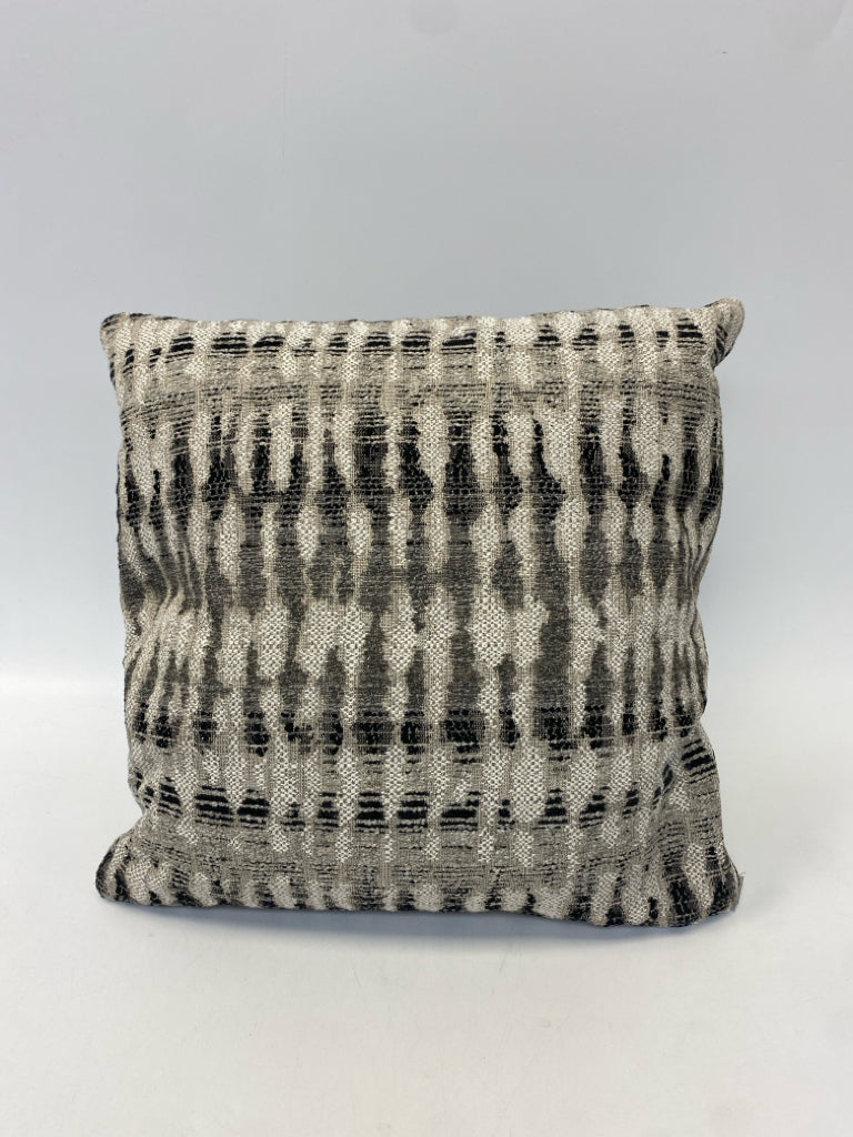 Gray/White Black/Gold Print Pillow