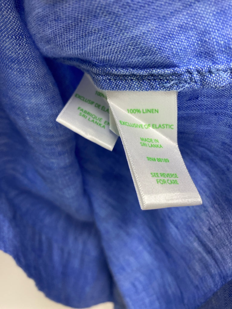 LILLY PULITZER Size 0 Blue Linen Ladies Top