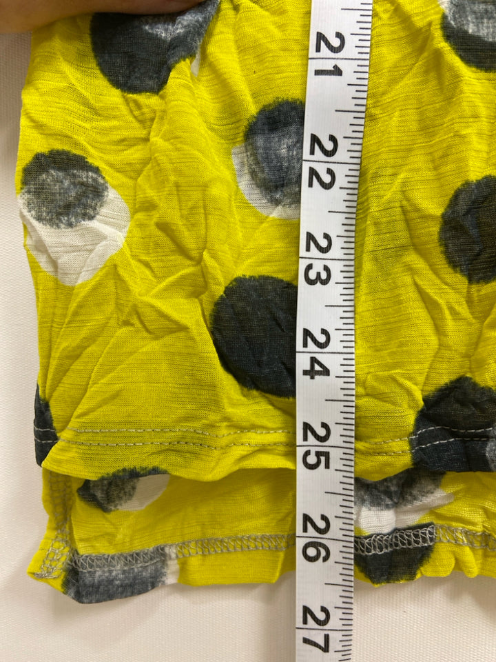 Chalet et ceci Size S Gray Yellow/Black Dots Ladies Top