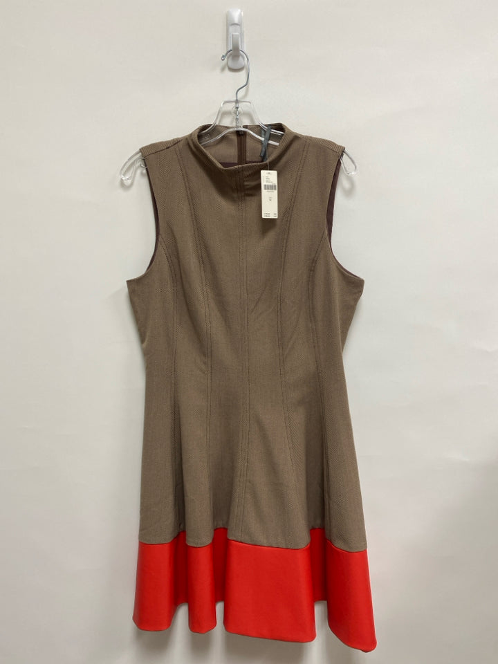 NWT Anthropologie Size M Brown Red Herringbone Sleeveless Ladies Dress
