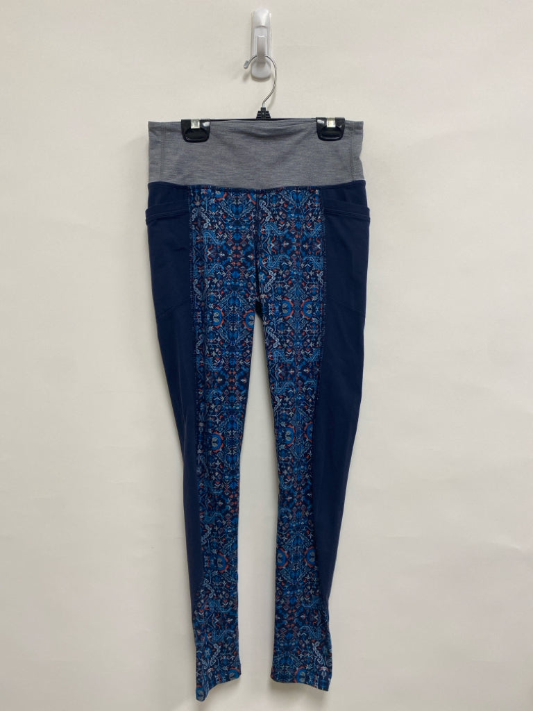 Athleta Size S Navy/Gray Coral Print Athletic Leggings