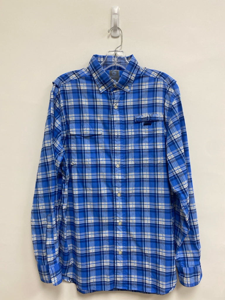 Vineyard Vines Size M Blue/White Navy Plaid Button Up Men&
