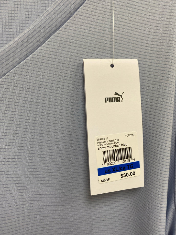 NWT Puma Size XL Pale Blue V Neck Athletic Top