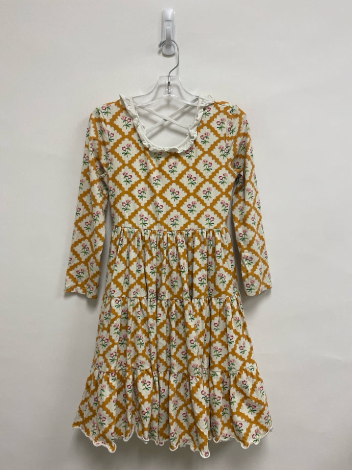 SIZE 12 Cream/Orange Pink Floral Long Sleeve Girl&
