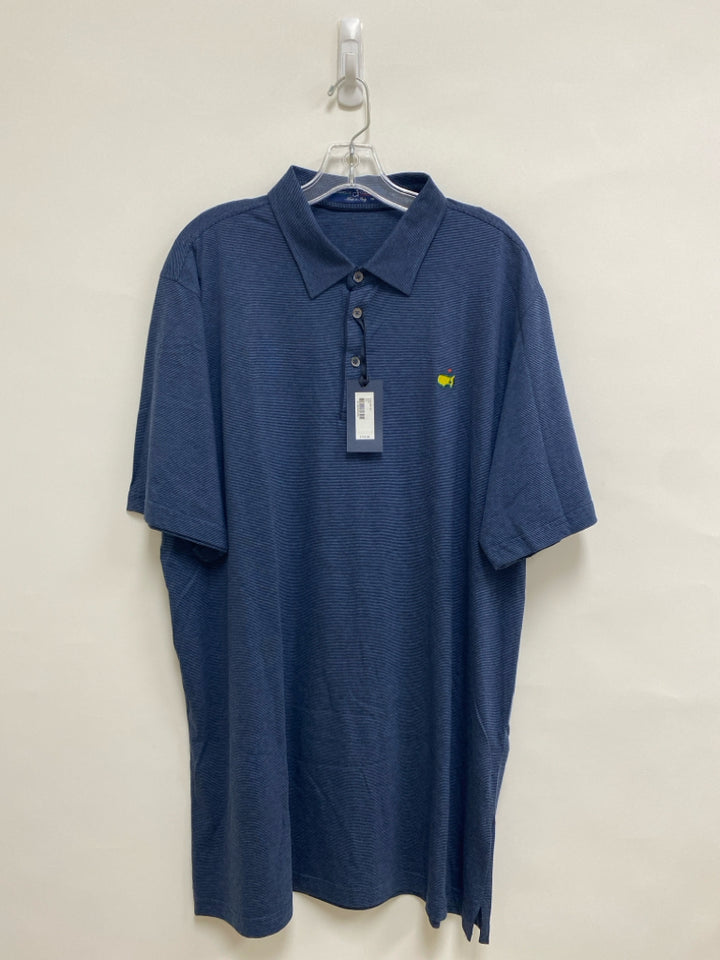 NWT Masters Collection Size XXL Navy Striped Polo Men&