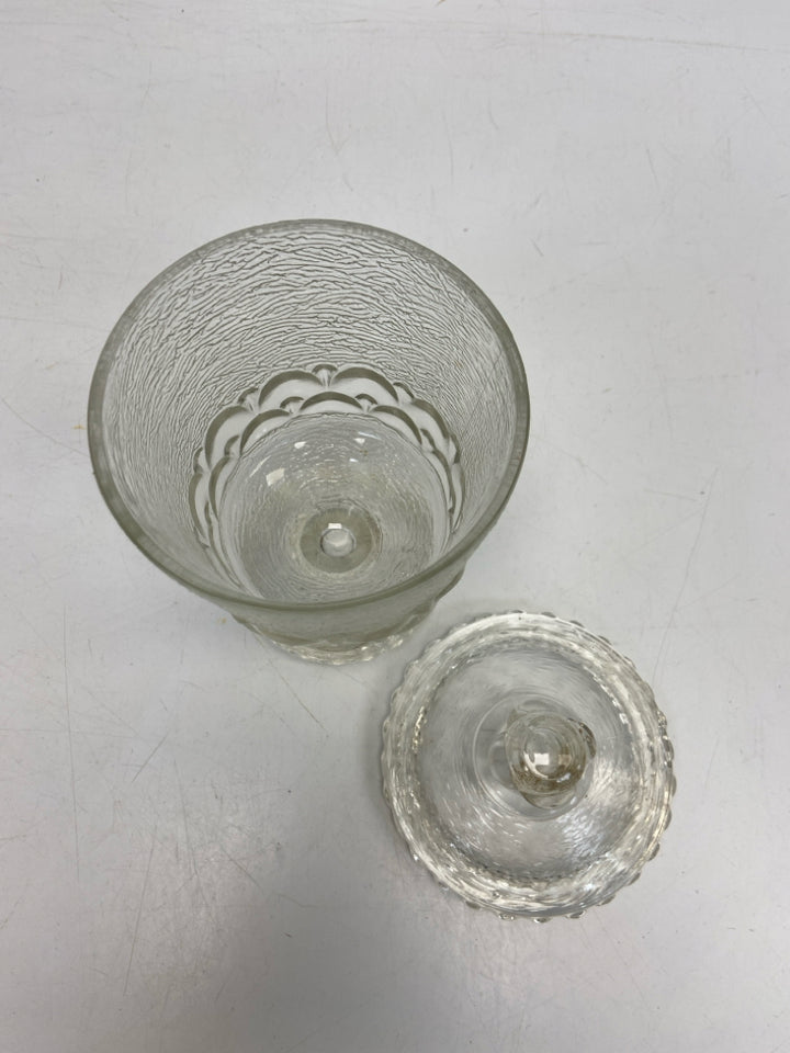Clear Texture Glass Candy Container