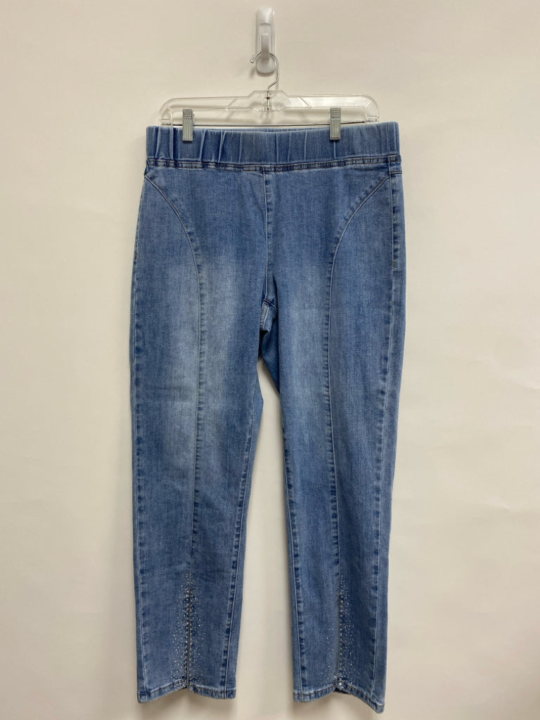 French Dressing Size 12 Light Blue Rhinestone Pull-on Ladies Jeans