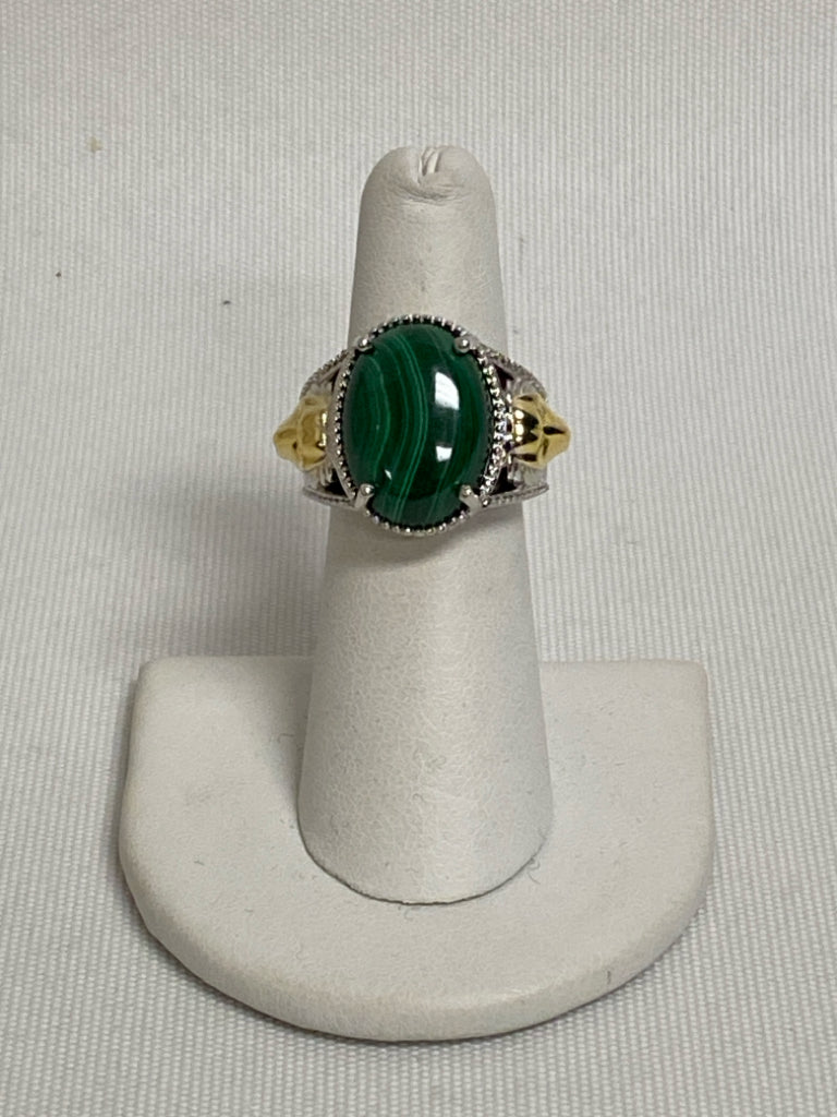 Green Gold/Silver Oval(s) Ring