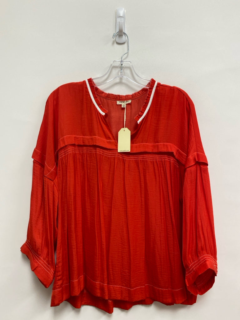 NWT Jodifl Size L Red White Trimmed Ladies Top