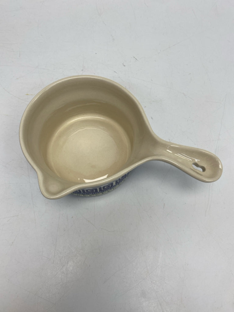 Boleslawiec Cream Blue Serving Piece