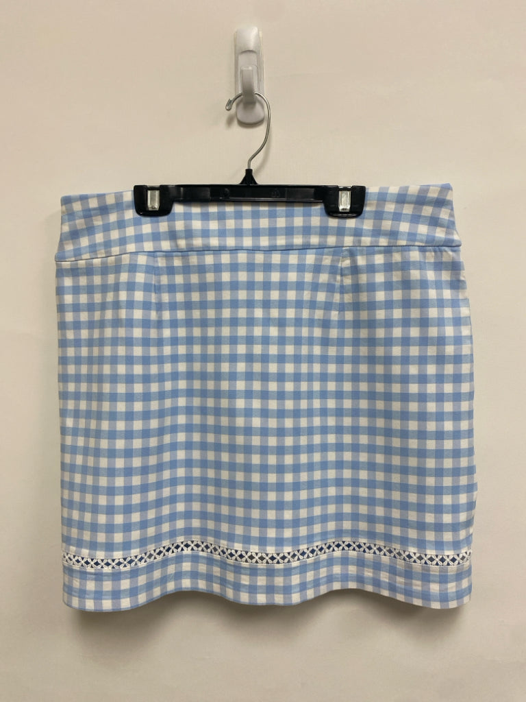 Crown &amp; Ivy Size 12 Powder Blue White Checkered Ladies Skort