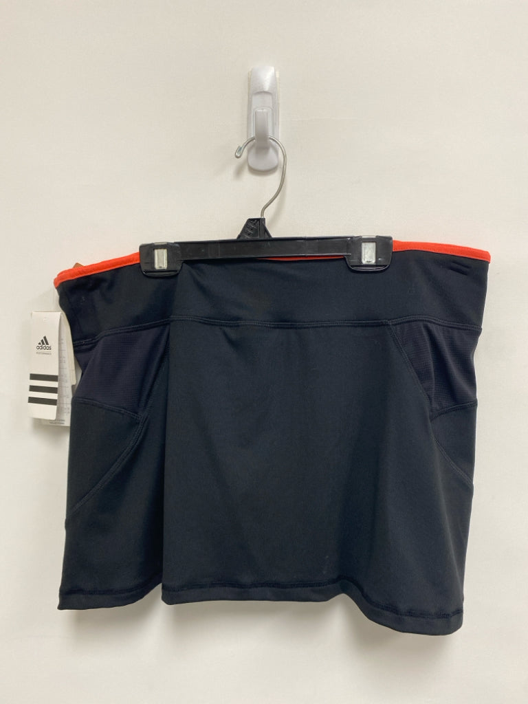 NWT Adidas Size L Black Neon Coral Trimmed Athletic Skort