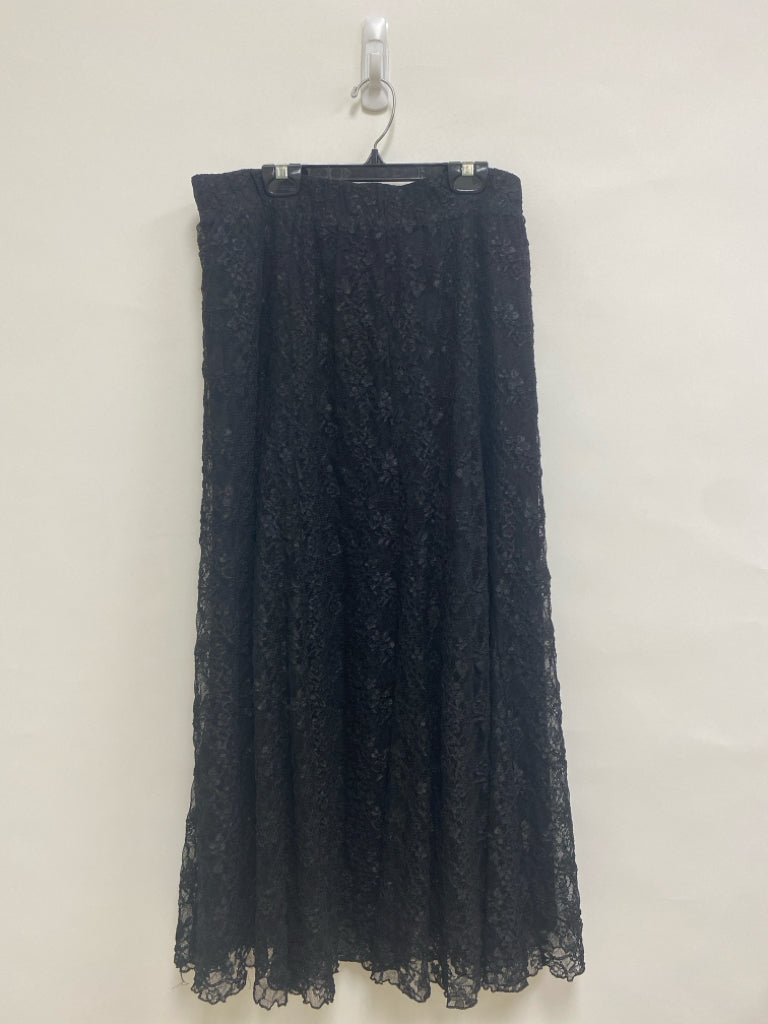 NWT Peck/Peck Size L Black Lace Maxi Ladies Skirt