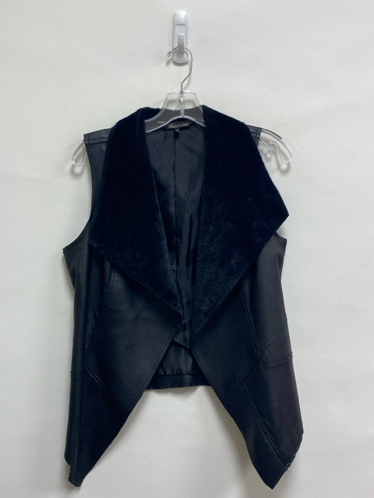 Baccini Size S Black Faux Leather Ladies Vest
