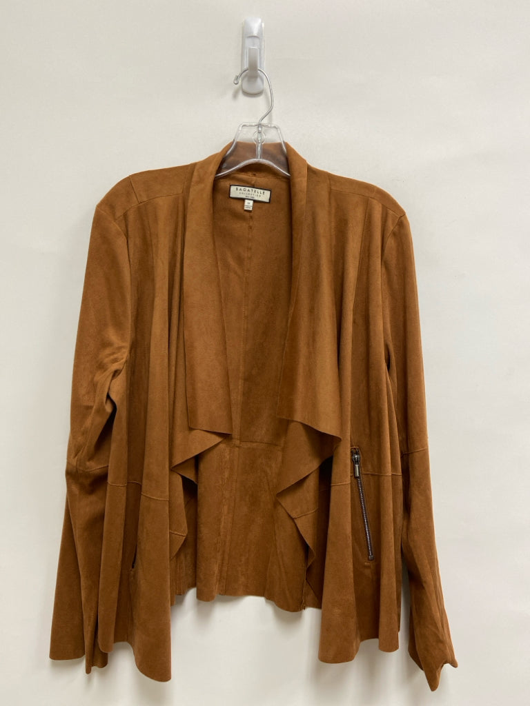 bagetelle Size 1X Camel Drape Faux Suede Plus Size Jacket