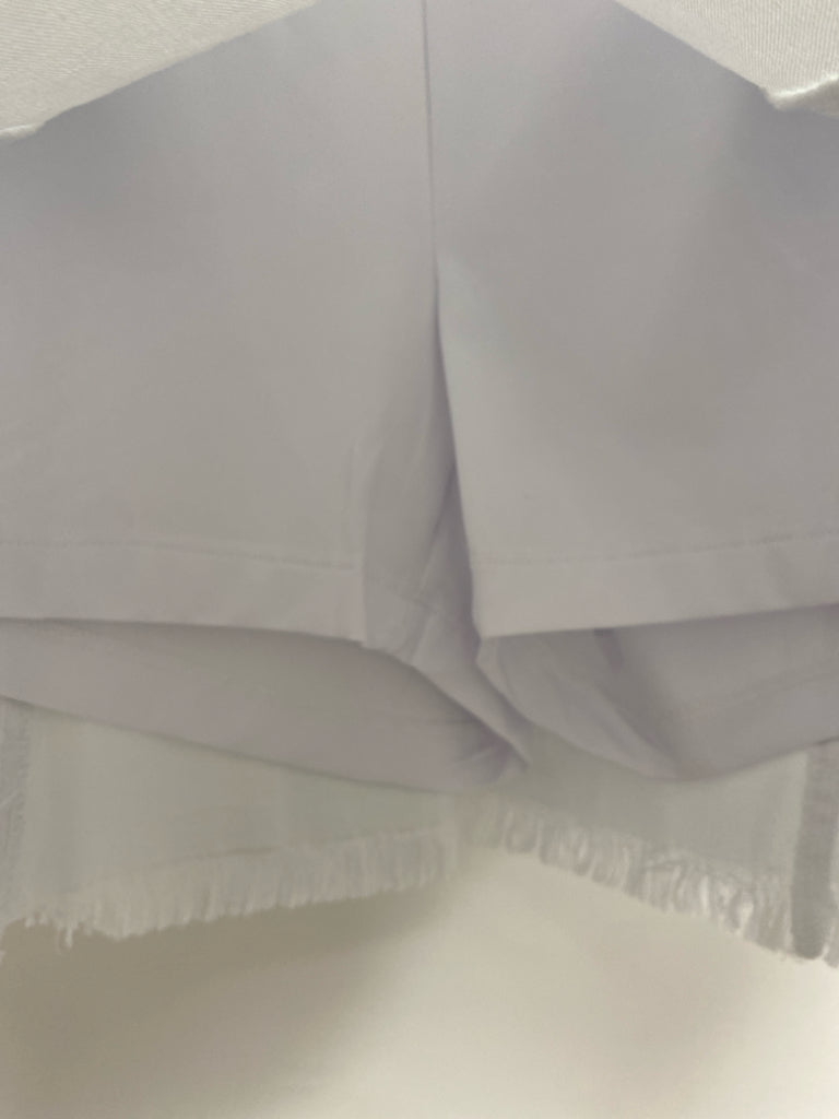 NWT SlimSation Size 4 White Denim Fringe Ladies Skirt