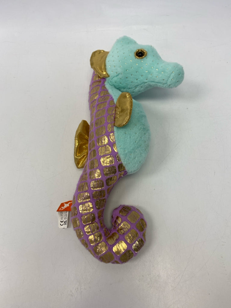 Aqua/Gold Purple Stuffed Animal