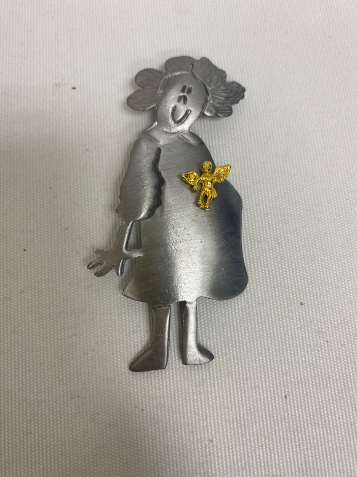 Silver Color Gold Color Angel Pin