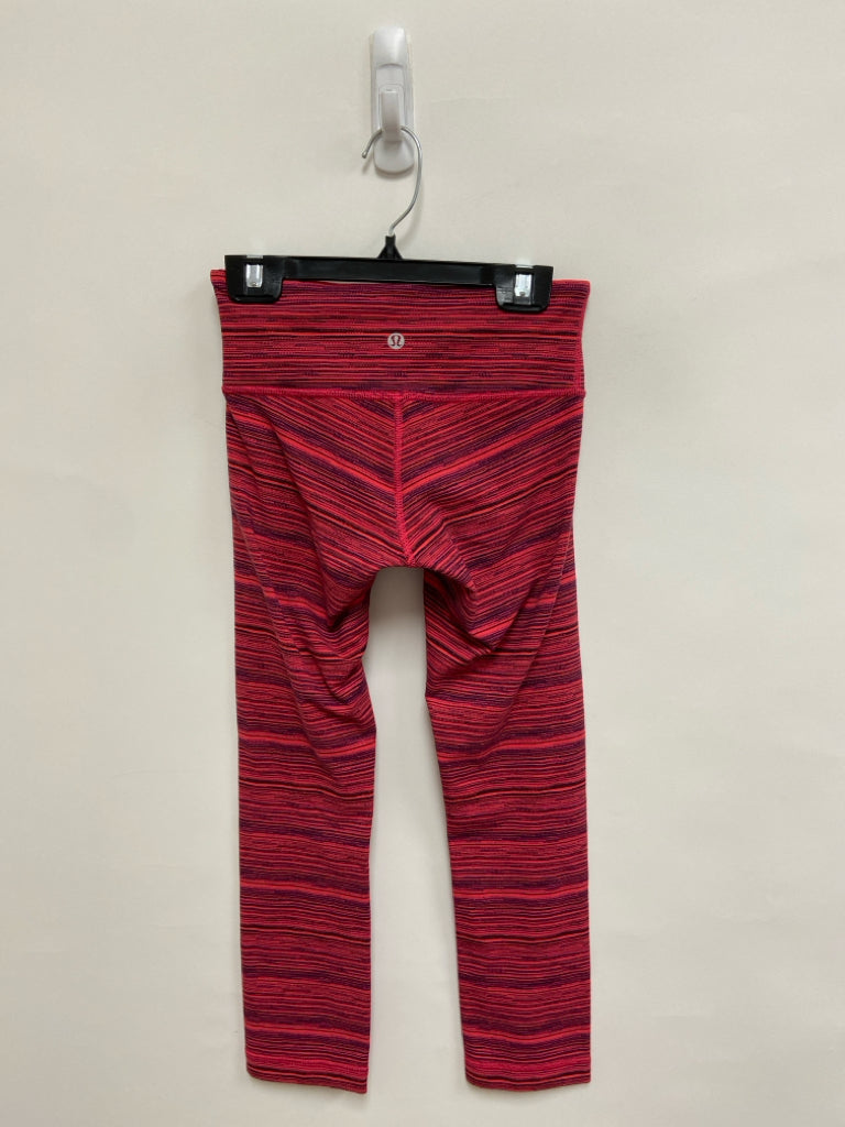 Lululemon Size 2 Dark Coral Navy/Black Streaked Athletic Leggings