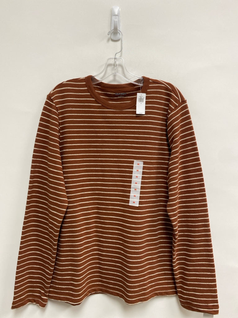 NWT Old Navy Size M Brown White Striped Ladies Top