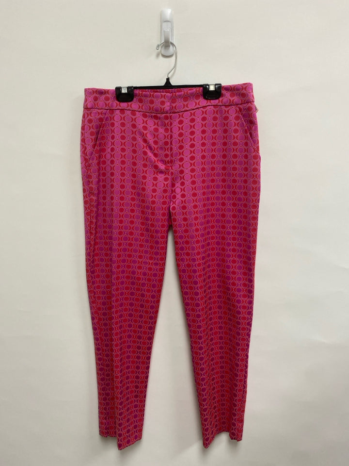 Trina Turk Size 6 Coral Magenta Iridescent Ladies Pants