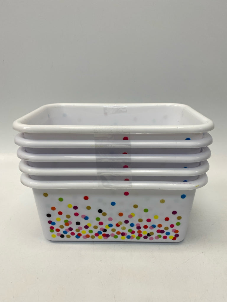 White Multi Color Dots Plastic Kids Misc Room