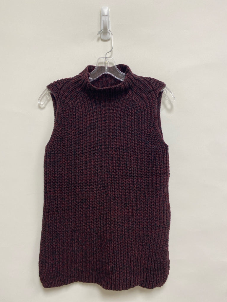 Ann Taylor Size XSP Red/Black Heather Sleeveless Petite Sweater