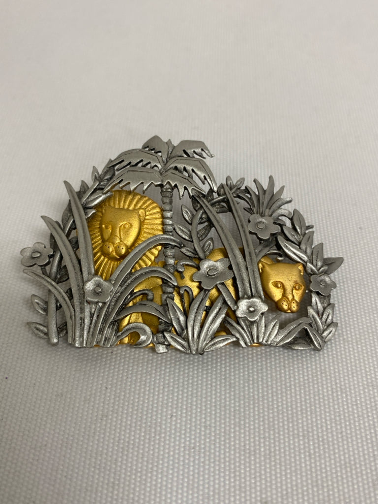 Gold Color Silver Color Jungle Animals Pin
