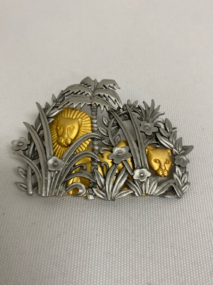 Gold Color Silver Color Jungle Animals Pin