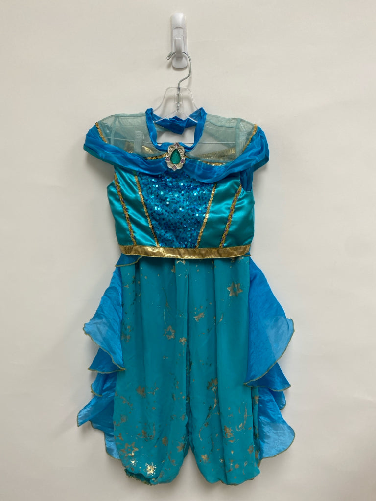 Disney SIZE 7/8 Turquoise/Gold Sequined Girl&