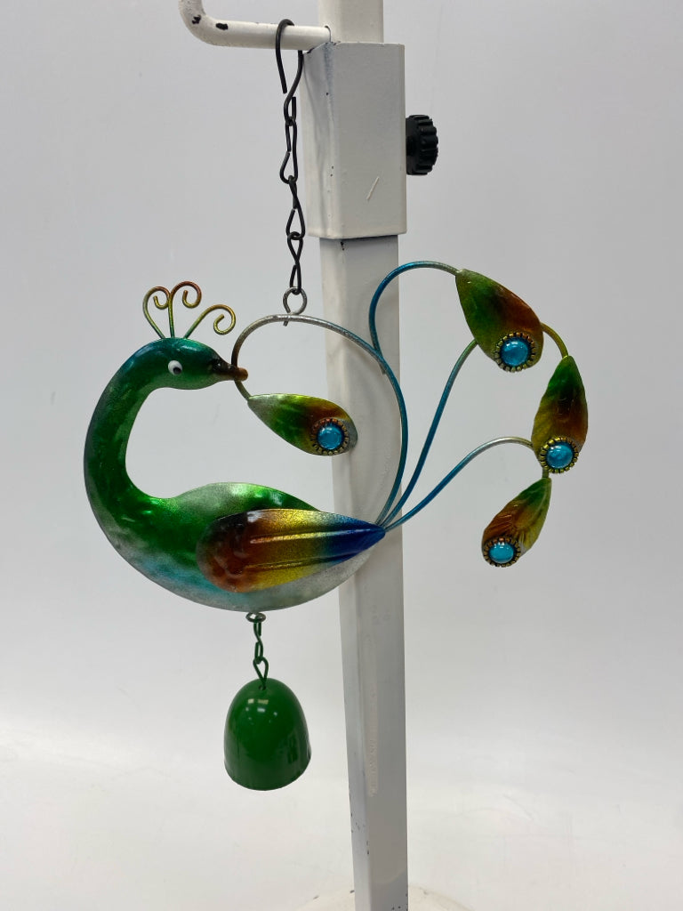 Green Multi Color Peacock Wind Chimes