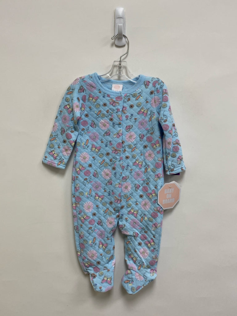 NWT SIZE 3-6M Powder Blue Pink/Yellow Flowers Quilted Girl&