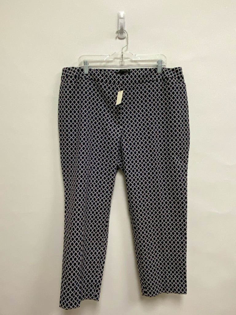NWT Talbots  SIZE  18WP Navy White Geometric Plus Size Pants