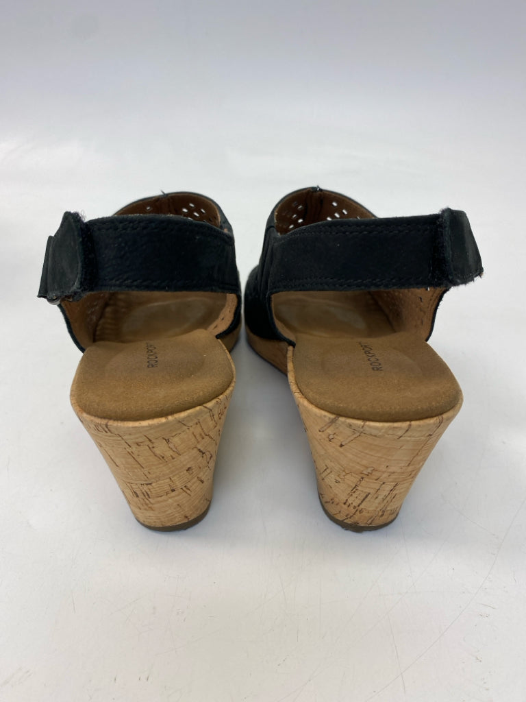 Rockport  Size 7.5 Black Perforated Sandals